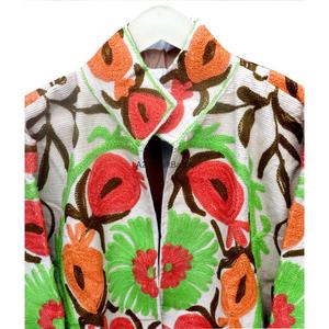 Handmade Corduroy Suzani Jacket Women's Floral Embroidered Cotton Stripe Lining Autumn <b>Winter</b> Fashion <b>Coat</b> - Product Image 6