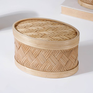 Cesta de regalo de bambú con tapa, contenedor para dulces, suministro al por mayor, cajas de chocolate personalizadas - Product Image 3