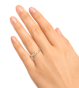 Nouvelle Arrivée Bague de Mariage Empilable en Or Massif 9K 10K 14K 18K avec Diamant de Laboratoire Rond Minimaliste et Pavé de Diamants pour Anniversaire - Product Image 6