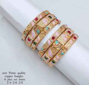 PADMAWATI Juego de Brazaletes de Lujo para Mujer, Chapados en Oro de Tungsteno de Alta Calidad, Originales, Multicolores, para Bodas Indias y Fiestas - Product Image 1