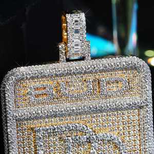 Pendentifs et Breloques de Mariage Personnalisables en Argent S925 Plaqué Platine avec Moissanite Pureté VVS, Livraison Rapide, Style Hip Hop – Direct Usine - Product Image 3