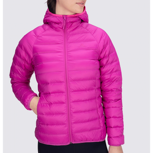 Chaqueta de plumón con capucha para mujer, ligera, acolchada, rosa, con cremallera, ropa de abrigo cálida para invierno - Product Image 2