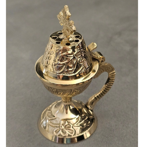 Brûleur d'encens en laiton de conception haut de gamme, écologique, décoratif, orienté vers la paix, essentiel pour la méditation et la prière dans le salon - Product Image 1