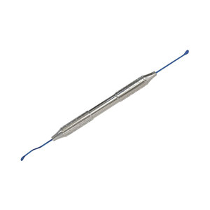 Espátula dental de acero inoxidable de doble punta con revestimiento de titanio azul para relleno y modelado, fabricada en Pakistán - Product Image 4