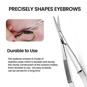 Ciseaux à cuticules en acier inoxydable argenté personnalisés, ciseaux à ongles à ressort, ciseaux à cils à lame incurvée et affûtée pour manucure - Product Image 5