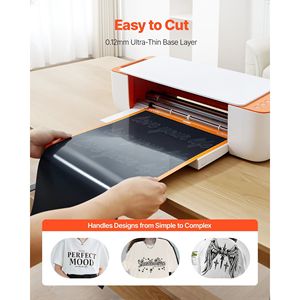 Rotolo di Vinile Termotrasferibile Nero Lucido 12 pollici x 50 piedi, Facile da Tagliare e Sverniciare, Forte Adesione per Accessori di Abbigliamento, Compatibile con Applicazioni a Caldo - Product Image 2