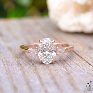 Anillo de Compromiso de Lujo con Diamante Cultivado en Laboratorio de Corte Ovalado, Chapado en Oro, con Engaste de Puntas, Joyería para Aniversario de Bodas - Product Image 2