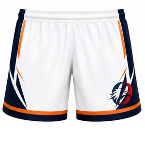 Pantalones Cortos de Voleibol Sublimados en Blanco, Azul Marino y Naranja, Ropa Deportiva para Equipos, Uniformes para Partidos, Ropa de Entrenamiento Ligera - Product Image 1