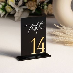 Support de numéro de table en acrylique sophistiqué avec gravure ou impression laser personnalisée pour les mariages, les restaurants et les événements - Product Image 2