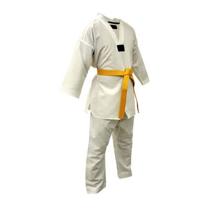 Uniforme de Karate para Niños, Blanco, de Algodón, Corte Regular, Transpirable, de una Pieza, Ropa de Artes Marciales para Niños con Cinturón Amarillo Incluido - Product Image 6