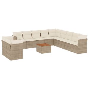 Set Divano da Giardino Beige Marrone Crema Bianco - Product Image 2