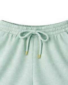 Women Ribbed Crop Tank <b>Top</b> And Drawstring Shorts Set Mint Green With Red <b>Heart</b> Print Casual Lounge Two Piece Outfit Customized - Product Image 5