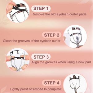 Rizador de Pestañas Profesional de Acero Inoxidable, Herramienta de Belleza para Pestañas con Curva Ancha y Almohadilla de Silicona para Maquillaje y Uso Estético - Product Image 2