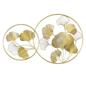 High Quality Gold Leaf Metal <b>Wall</b> Art 3D Hollow Design Round <b>Wall</b> Decoration for Luxury Modern Home <b>Decor</b> - Product Image 1