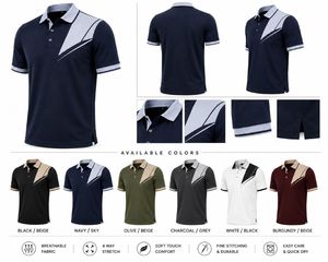 Chemise décontractée pour homme à manches courtes, en jersey tricoté respirant, avec blocs de couleur unie, boutonnée sur le devant, effet délavé, plusieurs coloris - Product Image 6