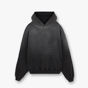 Hiver 2026 – Nouveau Hoodie Homme Oversize Effet Délavé Acide, Personnalisable avec Logo, Lavage Pigmentaire, Coupe Ample Décontractée en Polaire – Pull à Capuche Homme - Product Image 1