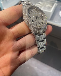 High Quality Stainless Steel VVS Moissanite Luxury Fully Diamond Quartz Movement Band <b>Watch</b> for Men and <b>Women</b> - Product Image 2