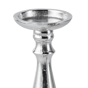 Support de bougie fait main pour la décoration de la maison, finition couleur argent, porte-bougie en aluminium coulé, fait main, personnalisé, S/2 - Product Image 4
