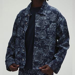 Quality Casual Embroidered Windproof Oversized Drop Shoulder Denim <b>Jeans</b> <b>Jacket</b> for Men Distressed <b>Black</b> 100% Cotton Winter - Product Image 1