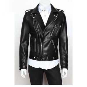 Veste en cuir d'hiver pour hommes Saison Automne et hiver Nouveau OEM Grande taille Toile col montant personnalisé - Product Image 4