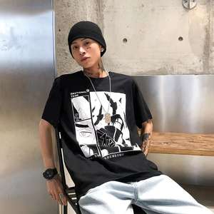 เสื้อยืดลำลองสไตล์ฮิปฮอปลายการ์ตูนอนิเมะ พิมพ์ลายกราฟิก ผ้าฝ้าย 100% แห้งเร็ว ระบายอากาศได้ดี สำหรับผู้ชาย เสื้อยืดตลกๆ ขายส่ง - Product Image 4