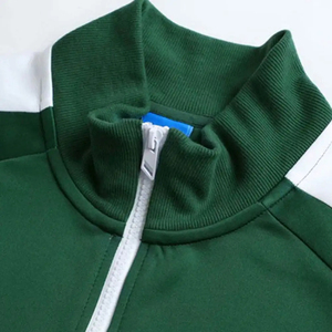 Ensemble de survêtement léger vert uni pour homme, style streetwear, avec col à capuche zippé, manches longues, tenue de sport - Product Image 5