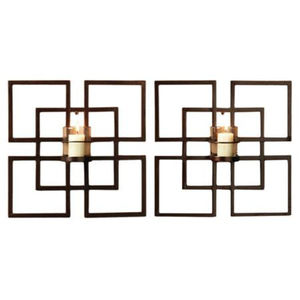 Modern Geometric Metal <b>Wall</b> Candle Holder Black Iron 3 <b>Light</b> Tealight <b>Sconce</b> Unique Style Home Decor <b>Wall</b> Hanging Ornament - Product Image 3