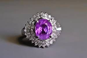 Women's 925 Silver Plated Cocktail <b>Ring</b> With Natural Oval Amethyst And Diamond Accents Prong Setting Glam Engagement Jewelry - Product Image 3