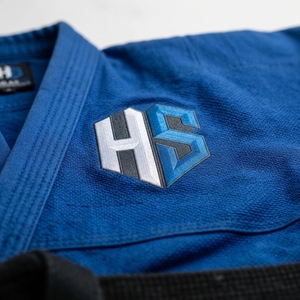 Blue BJJ <b>Kimono</b> Unisex Adult Gi with HS Logo Front Embroidery Durable Cotton Martial Arts Wear - Product Image 6