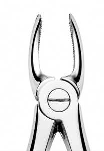 Forceps d'extraction dentaire pédiatrique ergonomique manuel de petite taille à bec de baïonnette avec poignée texturée pour molaires supérieures en acier inoxydable - Product Image 5