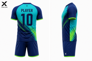 Conjunto de Uniforme de Fútbol Personalizado con Malla Birdseye, 120-150 GSM, Transpirable, de Secado Rápido, Jersey y Pantalones Cortos Sublimados, Personalizado para Equipos de Entrenamiento - Product Image 2