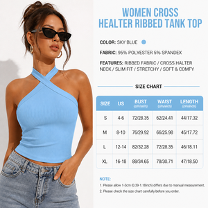 Woman <b>cross</b> strips tank <b>top</b> soft and stretchy Features a stylish neck and breathable quick dry custom design and logo OEM - Product Image 6