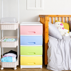 Cajonera Apilable de Plástico Blanco de 4 Niveles para Bebés, Armario de Almacenamiento para Guardería, Torre de Almacenamiento para Ropa y Juguetes en la Habitación de los Niños - Product Image 4