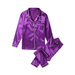 Ensemble de chemises de nuit en velours de soie 100% pour femmes, couleurs personnalisables, doux et respirant, manches courtes/longues, fermeture à cordon, toutes saisons - Product Image 2