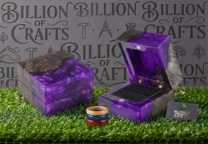 Caja de Anillos de Madera y Resina Epoxi, Estuche para Joyas Floral, Porta Anillos Compacto para Regalo de Compromiso o Boda - Product Image 3