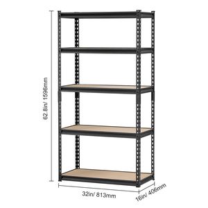 Scaffali per Garage a 5 Ripiani, Capacità 900 Kg, Regolabili in Metallo, 40,6 cm P x 81,3 cm L x 159,1 cm H, Soluzione di Stoccaggio - Product Image 5
