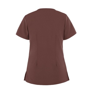 Women Scrub <b>Tops</b> Cotton Polyester Spandex Hospital Use Solid Color Customized Size Stylish Short Sleeves Women Scrub <b>Tops</b> - Product Image 4