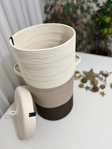 Stylish Macrame <b>Basket</b> For Space Saving Storage Use In Bedroom Living Room Office And Entryway Organizer Needs From India - Product Image 2