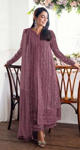 ชุดสูทซัลวาร์กะมีซแบบกึ่งสำเร็จรูป Fox Georgette รุ่นโมเดิร์นความยาวปานกลาง พร้อมงานปักเลื่อมและงาน Khatli สำหรับงานปาร์ตี้และงานแต่งงาน - Product Image 3