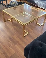 Mesa de Centro Rectangular de Acero Inoxidable y Vidrio Templado para Sala de Estar, Oficina, Casa, Villa o Apartamento, Estilo Lujoso