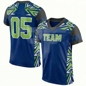 Maillot de football américain respirant à manches courtes avec logo personnalisé par transfert thermique, faible MOQ, vente en gros, sur mesure - Product Image 4