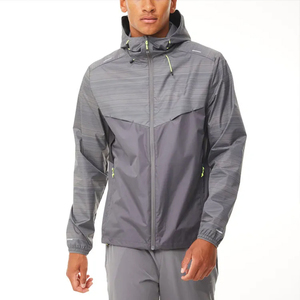 Lightweight Breathable Nylon Windproof Jacket Full Zip Stand Collar Hooded Sports <b>Warm</b> Up Jackets Outdoor Athletic Ripstop Coat - Product Image 1