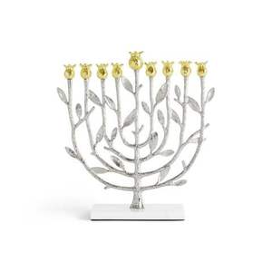 Ménorah tendance et populaire en argent à 9 bras pour la maison, les villas, éclairage de table, utilisation décorative, porte-bougie Hanouka - Product Image 2