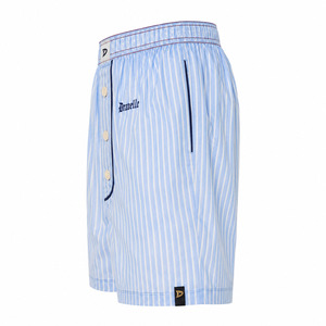 Streetwear Shorts Summer Fit Men’s Sky Blue Striped <b>Boxer</b> Shorts Cotton Poplin Relaxed Fit Y2K Style - Product Image 4