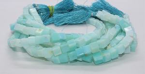 Cuentas de Ópalo Peruano Natural AAA, Cuentas de Ópalo Peruano Azul Cielo de 6-7 mm, Cuentas de Piedras Preciosas de Ópalo Peruano en Forma de Caja 3D de 9 Pulgadas, Cuentas Cuadradas Lisas - Product Image 5