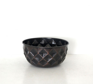 Decorative Embossed Round Metal Cachepot <b>Planter</b> Glossy Red Flower Pot Cover for Indoor & Outdoor Plants - Product Image 2