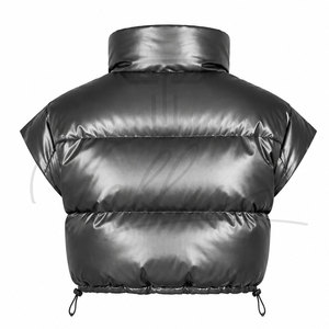 Hot Selling Newest Style Women <b>Puffer</b> Vest Stand Collar Zip up <b>Crop</b> Sleeveless <b>Jacket</b> Outerwear Casual Fashion Vest for Women - Product Image 2