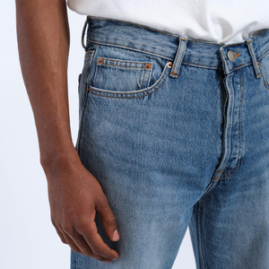 Jeans en denim brut japonais selvedge épais pour homme, coupe large et ample, style streetwear, avec logo personnalisé, par fabricant OEM - Product Image 6