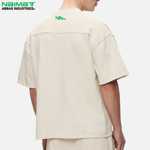 Camiseta Oversize de Algodón 100% Transpirable de Alto Gramaje para Hombre, Estilo Urbano con Hombro Caído, Manga Corta, Lisa y Personalizable - Product Image 4