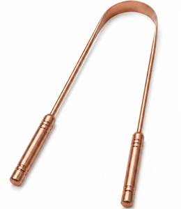 Grattoir à langue en cuivre, outil de soin buccal en métal, design simple, poignée durable - Product Image 1